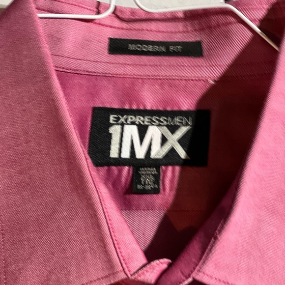 Express Men 1MX Pink Dress Shirt - Picture 1 of 8